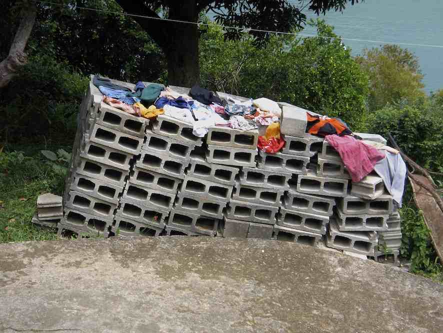 Clothes and Concrete Block